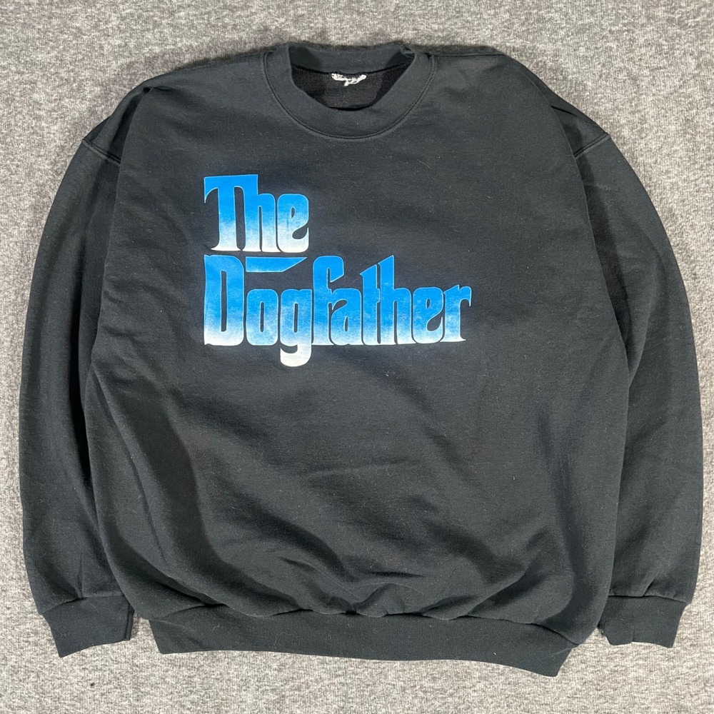 Vintage Snoop Dogg The Dogfather Rap Promo Crewneck Sweatshirt Black XL